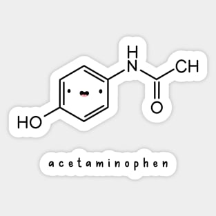 Kawaii Acetaminophen Paracetamol Chemical Structure Sticker